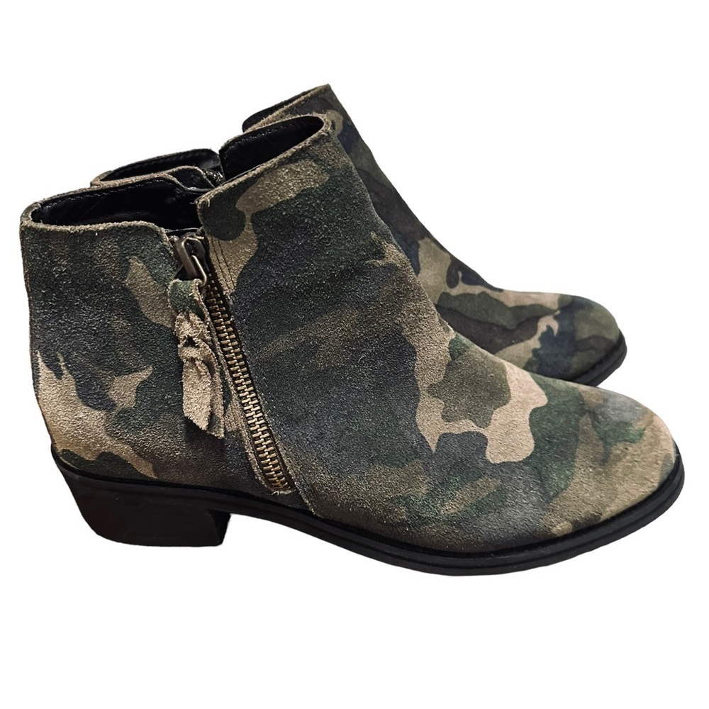 BLONDO Waterproof Camo Booties Leather Olive Army agree Women’s Sz 7.5 - Picture 2 of 10